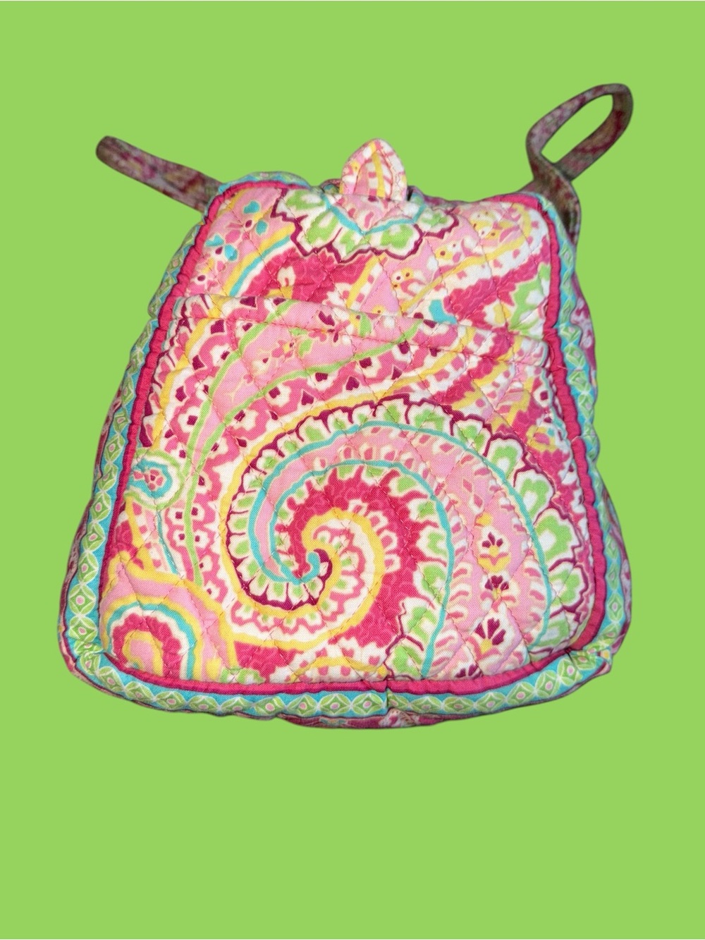 Vintage Vera Bradley Pink Paisley Duffle Bag Weekender Quilted Cotton Made InUSA - Picture 5 of 10